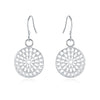 925 Stamp Silver Color Bohemia Round Dangle Earrings For Women Bride Wedding Lover Party Christmas Jewelry GaaBou