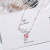 925 Stamp Silver Color Cat Strawberry Crystal Pendants And Necklaces For Women Wedding Party Jewelry 2022 Jewelry Gift