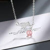 925 Stamp Silver Color Cat Strawberry Crystal Pendants And Necklaces For Women Wedding Party Jewelry 2022 Jewelry Gift