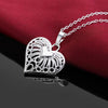 925 Stamp Silver Color Female Heart Hollow Pendants And Necklaces For Women Wedding Retro  Jewelry 2022 GaaBou