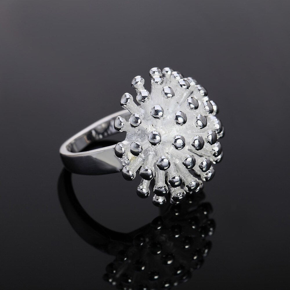 925 Stamp Silver Color Flower Rings For Women Wedding Engagement  Fine Jewelry Gift Female GaaBou Jewellery