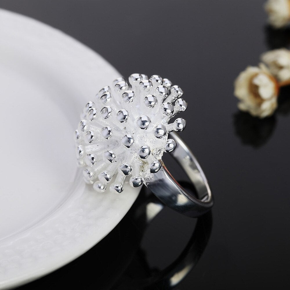 925 Stamp Silver Color Flower Rings For Women Wedding Engagement  Fine Jewelry Gift Female GaaBou Jewellery