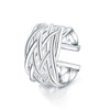 925 Stamp Silver Color Interweave Network Adjustable Rings For Women Wedding Engagement Ring Jewelry Gift GaaBou