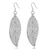 925 Stamp Silver Color Leaf Dangle Earrings For Women Party Drop Earrings Korean  Wedding Jewelry Christmas GaaBou
