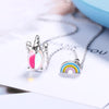 925 Stamp Silver Color Rainbow Crystal Pendants And Necklaces For Women Wedding Party Female Jewelry 2022 Jewelry Gift