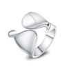 925 Stamp Silver Color Smooth Wave Adjustable Rings For Women Wedding Engagement  Fine Jewelry Gift Female GaaBou