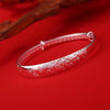 925 Stamp Silver Color Woman Animal Cuff Bracelet Peacock Adjustable Charm Bangle Girls Wedding Jewelry Christmas Gifts