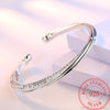 925 Stamp Silver Color Woman Charm Cuff Bracelet Linellae Adjustable Bangle Girls Party Jewelry Gifts Christmas