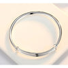 925 Stamp Silver Color Woman Charm Cuff Bracelet Smoth Four Leaf Clover Adjustable Bangle Party Jewelry Gifts Christmas