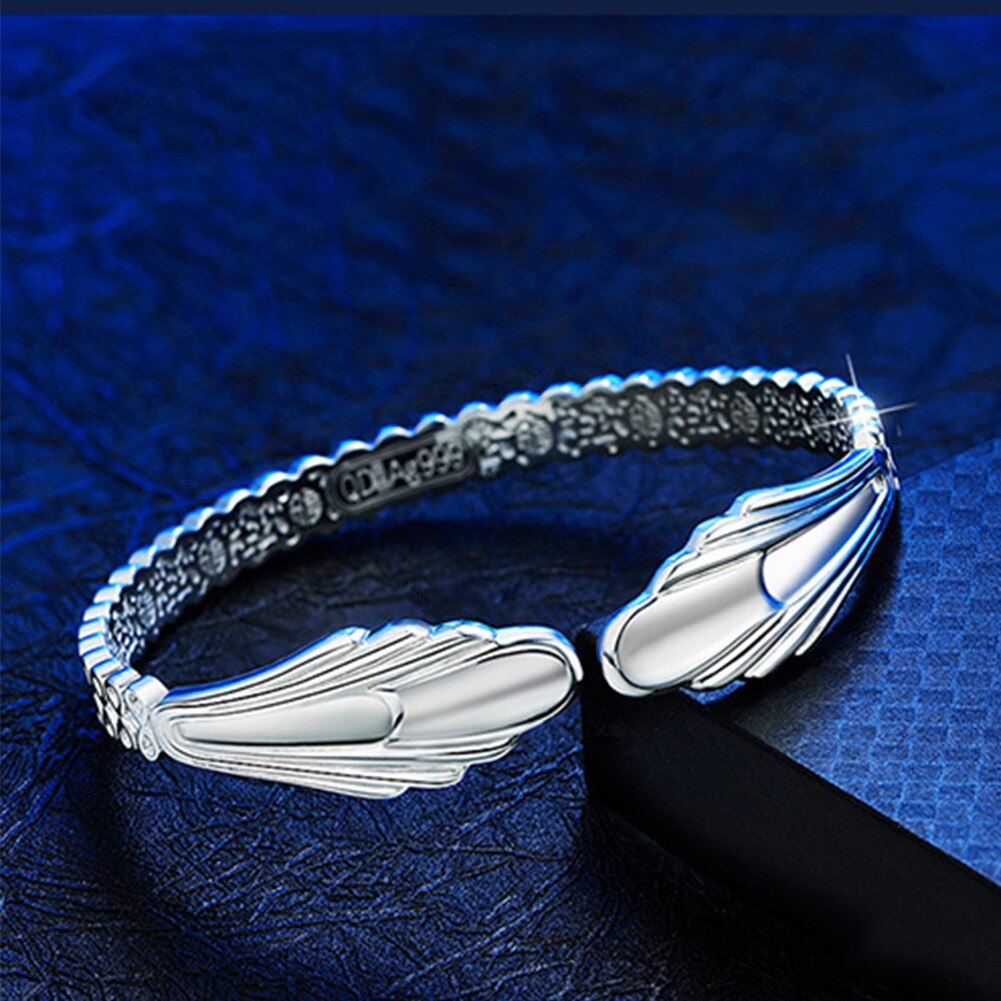 925 Stamp Silver Color Woman Cuff Bracelet Fishtail Adjustable Lucky Bangle Girls Party Jewelry Gifts Christmas