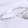 925 Stamp Silver Color Woman Cuff Bracelet Flower Adjustable Bangle Retro Party Bridesmaid Jewelry Charm Gifts Christmas