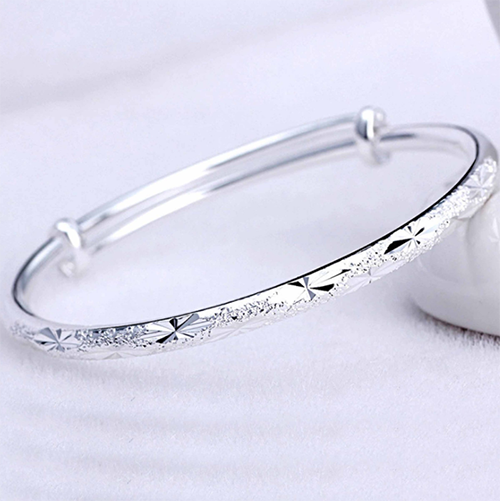 925 Stamp Silver Color Woman Cuff Bracelet Flower Adjustable Bangle Retro Party Bridesmaid Jewelry Charm Gifts Christmas