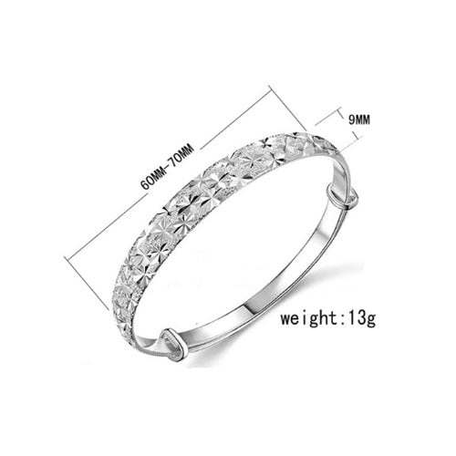 925 Stamp Silver Color Woman Cuff Bracelet Flower Adjustable Bangle Retro Party Bridesmaid Jewelry Charm Gifts Christmas