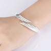 925 Stamp Silver Color Woman Cuff Bracelet Lucky Angel Wing Lucky Bangle Girls Party Jewelry Gifts Christmas
