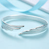 925 Stamp Silver Color Woman Cuff Bracelet Lucky Angel Wing Lucky Bangle Girls Party Jewelry Gifts Christmas