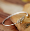 925 Stamp Silver Color  Woman Cuff Bracelet Open Angel Feather Adjustable Lucky Bangle Party Jewelry Christmas Gifts