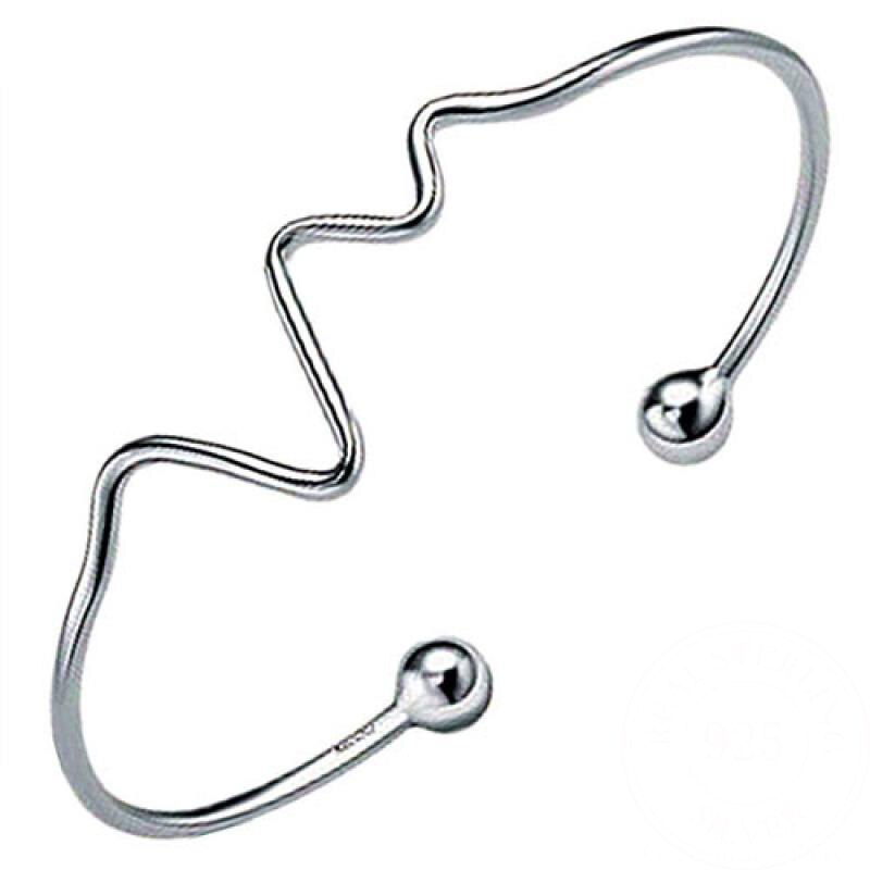 925 Stamp Silver Color Woman Cuff Bracelet Open Heartbeat Shape Lucky Charm Bangle Vintage Party Jewelry Gifts Christmas