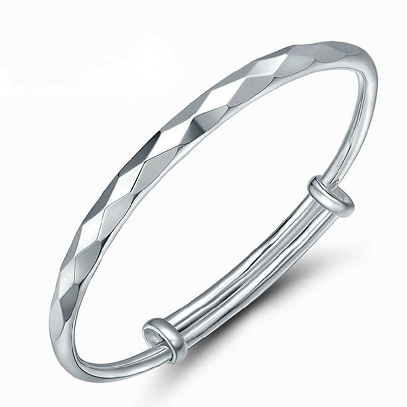 925 Stamp Silver Color Woman Cuff Bracelet The diamonated Shaped Adjustable Lucky Bangle Party Jewelry Christmas Gifts