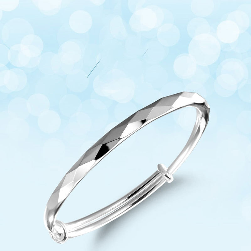 925 Stamp Silver Color Woman Cuff Bracelet The diamonated Shaped Adjustable Lucky Bangle Party Jewelry Christmas Gifts