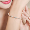 925 Stamp Silver Color Woman Cuff Bracelet The diamonated Shaped Adjustable Lucky Bangle Party Jewelry Christmas Gifts