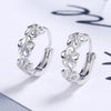 925 Stamped silver Beautiful plum bossom crystal earrings for women  designer party wedding jewelry holiday gifts