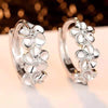 925 Stamped silver Beautiful plum bossom crystal earrings for women  designer party wedding jewelry holiday gifts