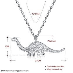 Fashion 925 Sterling Silver AAA Zircon Scrub dinosaur Pendant Necklaces for women fine Jewelry party gifts