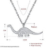 Fashion 925 Sterling Silver AAA Zircon Scrub dinosaur Pendant Necklaces for women fine Jewelry party gifts