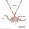 Fashion 925 Sterling Silver AAA Zircon Scrub dinosaur Pendant Necklaces for women fine Jewelry party gifts