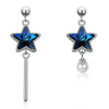Fashion 925 Sterling Silver Asymmetry Star Earring Jewelry Purple AAA+ Cubic Zirconia Drop Earrings Women Jewelry Gifts