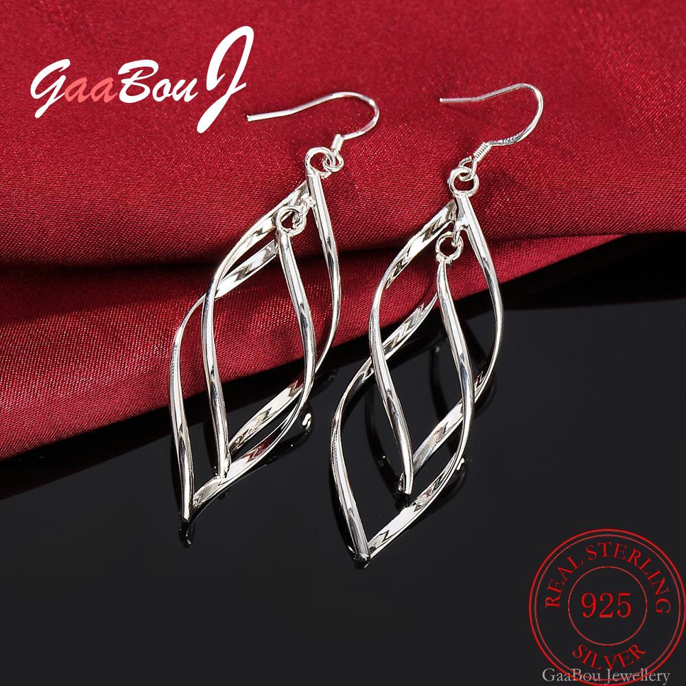 925 Sterling Silver Geometry Drop Earrings For Women 2022 Wedding Party Jewelry Gifts For Women Christmas GaaBou