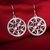 925 Sterling Silver Pretty classic circle drop Earrings for Women  Wedding Party Jewelry Christmas Gifts