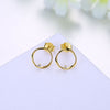 Fashion 925 Sterling Silver Round Earrings for Women yellow AAA Zircon fine Jewelry party gifts for girls