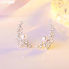 Fashion 925 Sterling Silver Stud Earrings For Women Butterfly Pearl zircon Earring Korean Temperament Rose Gold