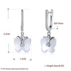 Fashion 925 Sterling Silver White ceramics Butterfly Drop Earrings for women Fine Jewelry party Gifts