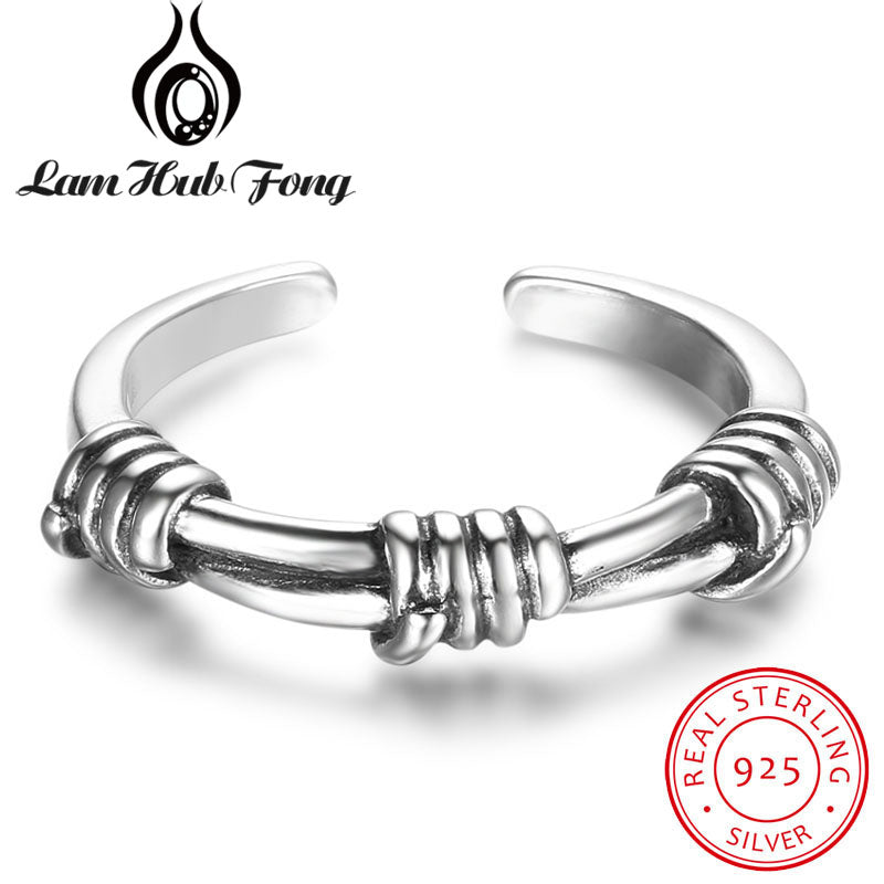 Fashion 925 Sterling Silver Women Open Rings Simple Geometry Adjustable Ring Fashion Party Jewelry