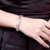 925 sterling Silver Pretty Hollow pattern bangles Bracelets for Women adjustable wedding accessories Party Gifts Jewelry