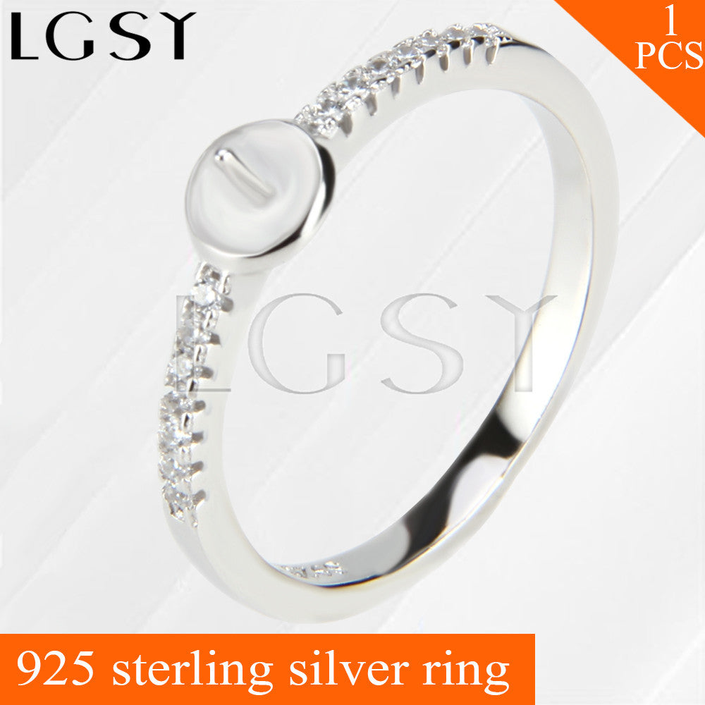 Fashion 925 sterling silver simple shape pearls size 6/7/8/9/10 shining rings accessories jewelry for women