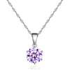 AAA Zircon Round Crystal Pendant Choker Necklace for Women Females Green Purple Blue Pink Color CZ Jewelry Gifts