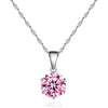 AAA Zircon Round Crystal Pendant Choker Necklace for Women Females Green Purple Blue Pink Color CZ Jewelry Gifts