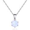 AAA Zircon Round Crystal Pendant Choker Necklace for Women Females Green Purple Blue Pink Color CZ Jewelry Gifts