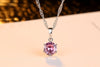 AAA Zircon Round Crystal Pendant Choker Necklace for Women Females Green Purple Blue Pink Color CZ Jewelry Gifts