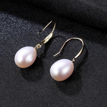 Fashion AU750 Pearl Hook Earrings Natural Pearl Drop Earrings For Women 100% Genuine 18K Gold Jewelry Wedding Gifts