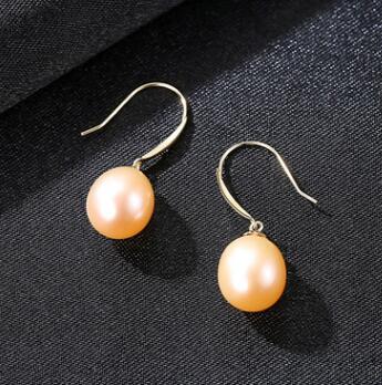 Fashion AU750 Pearl Hook Earrings Natural Pearl Drop Earrings For Women 100% Genuine 18K Gold Jewelry Wedding Gifts