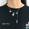 Accesorios Mujer Titanium Steel Love Angel Wing Necklace Love Heart Bell Clavicle Chain Necklace Lock Boho bijoux
