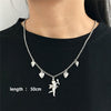 Accesorios Mujer Titanium Steel Love Angel Wing Necklace Love Heart Bell Clavicle Chain Necklace Lock Boho bijoux