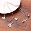 Accesorios Mujer Titanium Steel Love Angel Wing Necklace Love Heart Bell Clavicle Chain Necklace Lock Boho bijoux