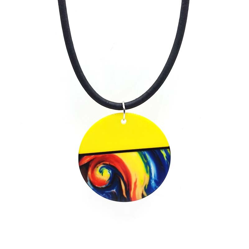Acrylic Bohemian Vintage Ethnic Copy Long Handmade Mala Round Necklaces & Pendants For Women Dress Statement Necklace