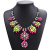 Acrylic Flowers Statement Choker Necklace Women Bohemian Ethnic Tribal Pendants Necklaces Femme Jewelry Vintage Necklace