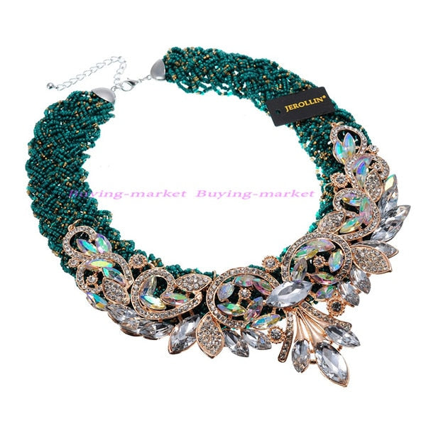 Fashion Acrylic Jewelry Handmade Resin Beed Choker Statement Bib Pendant Necklac